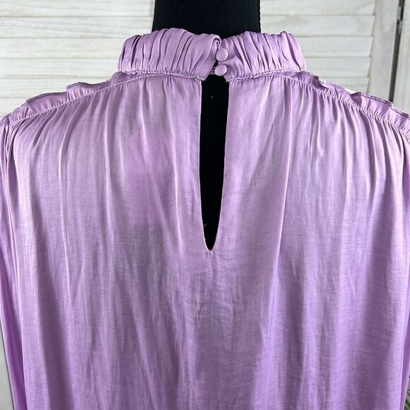 TCEC Lavender Poet Sleeve Blouse Top Large - Picture 7 of 11